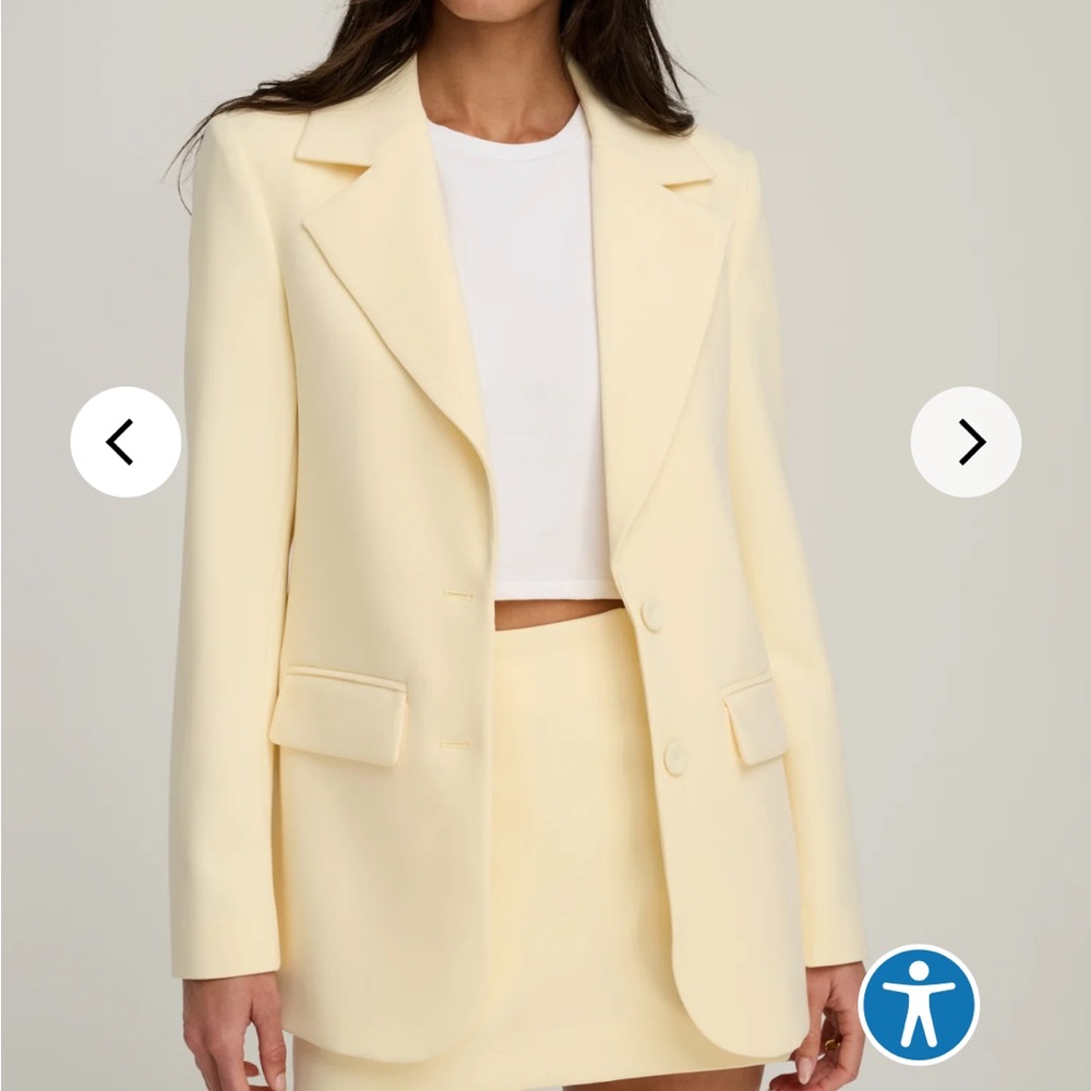 NWT Favorite Daughter Moonbeam Butter Yellow Single-Button Blazer small